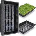 Sckee Upgraded 10 Pack Plant Growing Trays Seed Starting Tray Microgreens Growing Trays Seedling Plant Germination Starter Tray Transplant Fodder Flats, No Holes, No Leakage, Reusable (1017)
