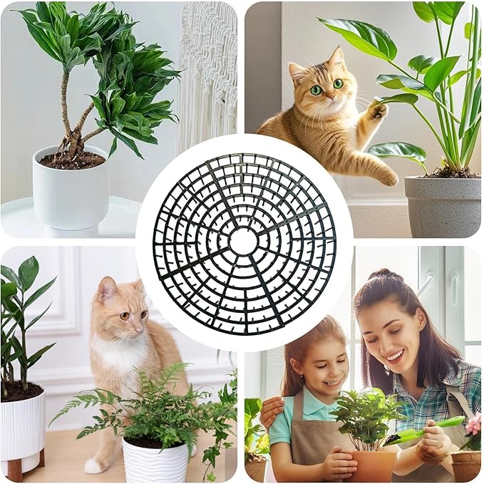 Breathable Pot Cover, Protective Plant Sleeve, 11x11 Inches Guard with Cuttable Design, Soft Mesh Fabric Protector, Plant Shield with Minimal, Cat Guard for Home Yard