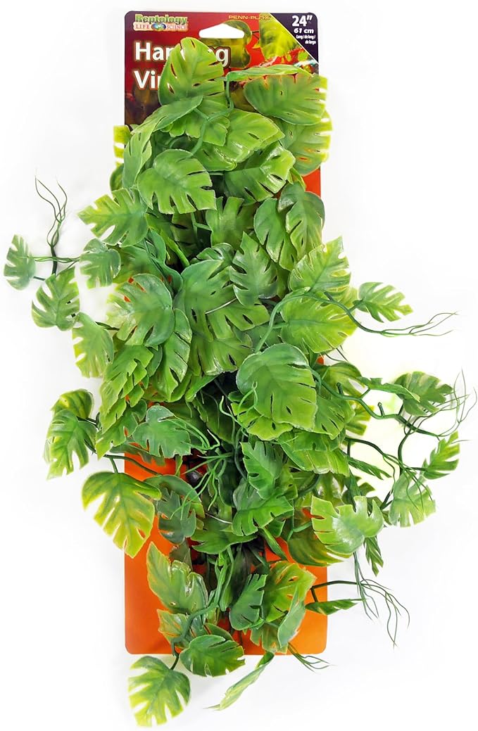 Penn-Plax Reptology Decorative Hanging Terrarium Plant Vines for Reptiles and Amphibians – 24” Length – Green