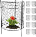 Kalolary 10 Packs Plant Protectors from Animals, 20'' x 14 Large Wire Plant Cage Metal Garden Plant Protection Chicken Wire Cloche with Stakes for Keeping Bunny Squirrels & Pets Out