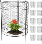 Kalolary 10 Packs Plant Protectors from Animals, 20'' x 14 Large Wire Plant Cage Metal Garden Plant Protection Chicken Wire Cloche with Stakes for Keeping Bunny Squirrels & Pets Out