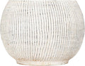 Creative Co-Op Distressed Cream Terracotta Planter with Fluted Texture