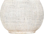 Creative Co-Op Distressed Cream Terracotta Planter with Fluted Texture