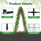 Cucumber Trellis - 49.4"*49.4" Metal Garden Trellis for Climbing Plants, Garden Trellis with Plastic-Coated Steel Pipe, A Frame Trellis for Cucumbers, Peas, Morning Glories(Black)