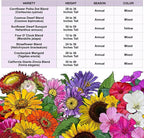 Seed Needs 2 Ounce Large Blooms Mix Hummingbird and Butterfly Garden Wildflower Flower Seeds for Planting | 7 Varieties Open Pollinated | Resealable Package Live Wild Flower Seed | Bulk