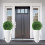 2 Packs 21 inch Tall Planter, Indoor Outdoor Round Planter for Porch, Large Plant Pot with Drainage Hole for Home Garden Front Door, Modern Decorative Pots for Plants (White)