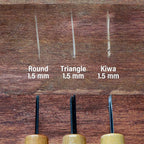Wazakura 3PCS Bonsai Chisel Kit with Round Gouge, Single Bevel Skewed and V-Parting Tool, Hand Carving Tool Set for Jin Shari Making, Woodworking Knife Pack - Mini Size