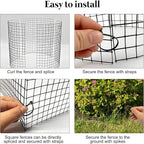 6 Pack 18'' x 12'' Large Wire Plant Protector from Animals, 18 Pcs Metal Plant Cage Chicken Wire Cloche with Ground Stakes and Nylon Tie to Keep Animals Out, Garden Protection Bunny Barricade