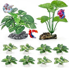 10 PCS Aquarium Decorations Silk Aquarium Plants Betta Fish Tank Decor Artificial Fish Tank Decorations Plants for Betta, Goldfish, Turtle & Reptile Tanks Ornament Accessories