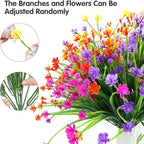 20 Bundles Artificial Fake Flowers, UV Resistant Faux Flowers Arrangement, Fake Plants Greenery Shrubs for Indoor Outdoors, Home Garden Patio, Porch, Hanging Planter, Window Box Farmhouse (5 Colors)