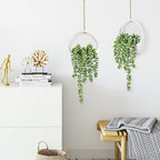 Der Rose 2 Packs Fake Hanging Plants Succulents with Strings Artificial Plants Indoor Outdoor for Boho Wall Decor
