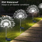 Slyuexu Solar Garden Lights Outdoor Waterproof, 2 Pack 120 LED Solar Firework Lights Decorative Garden Décor Outside for Flowerbed Pathway Party Christmas Decoration, White