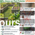 8 Pack Plant Protectors from Animals, 12"x16.5" Wire Garden Cloche for Squirrels Rabbits, Sturdy Metal Plant Cages with Zip Ties & Ground Stakes for Seedlings Flowers, 1" Mesh Gap