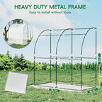 SPECILITE 79” x 40” x 83” Lean to Greenhouse for Outdoors, Portable Walk-in Plant Green House with 1 Roll-up Zipper Door and Mesh Window, Reinforced Steel Frame with PE Cover, Anchor and Ropes, White