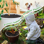10Pcs Plant Pot Grids - 11.8Inch Plant Pot Cover with 10 U-Shaped Nails, Cuttable Soil Cover Protector from Cats, Dig-Free Soil Cover Flower Pot Grid Guard