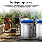 Professional Automatic Drip Irrigation Kits, Solar Dual Pump Garden Plant Watering System Indoor Outdoor, Watering Device Intelligent Timing Rainwater Sensing Drip Irrigation