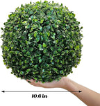 Sunnyglade 2 PCS 10 inch 4 Layers Artificial Plant Topiary Ball Faux Boxwood Decorative Balls for Backyard, Balcony,Garden, Wedding and Home Décor (10 inch)