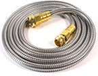 Short Metal Garden Hose 15 ft – 304 Stainless Steel Water Hose with 3/4’’ Brass Fitting, Garden Hoses Flexible, Lightweight, No Kink, Heavy Duty for Outdoor (15 ft)