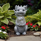 Solar Garden Decorations - Dragon Statue with Crackle Glass Ball Light - Garden Decor for Patio, Yard, Lawn, Pathway, Landescape - Housewarming Gifts - Dragon Gifts for Women Mom Grandmom