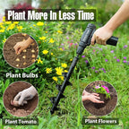 Auger Drill Bit for Planting 4 Pack, Garden Ground Earth Spiral 3/8" Hex Drive Drill, Easy Bulb Post Hole Digger Flowers, Metal Bedding Digging Plant Rapid Planter Tool