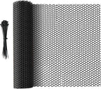 49.2 FT x 15.7 in Roll Mesh Fence, Versatile Black Plastic Fencing & Netting, Cuttable Animal Wire Mesh Fence, Durable Tree Trunk Protector, Suitable for Cat Dog Rabbit Barrier and Plant Protectors