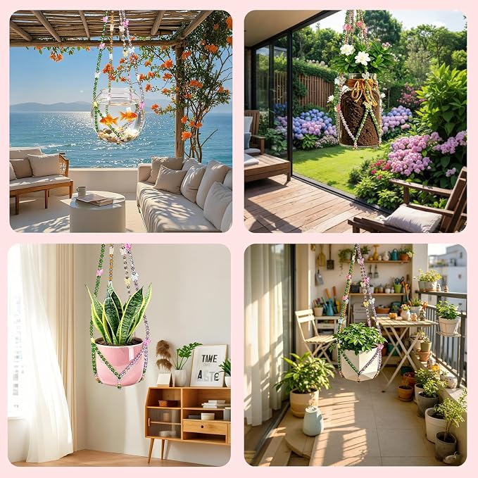 23" Macrame Plant Hanger | Butterfly Suncatcher Hanging Plant Holder with Hook,4–16 Inch Pots for Indoor Outdoor,Ideal Gift for Plant Lovers