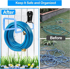 PeoMev Hose Holder Wall Mount - Metal Hose Hook Garden Hose Rack Heavy Duty Water Hose Reels for Outside Water Hose, Extension Cords
