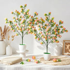 Suncalla 2 Pack Artificial Peach Potted Plants 21.65 Inches Fake Peach Tree Simulation Realistic Fruit Plant with Pot Faux Tree Indoor Decoration for Home Office Living Room Table Desk