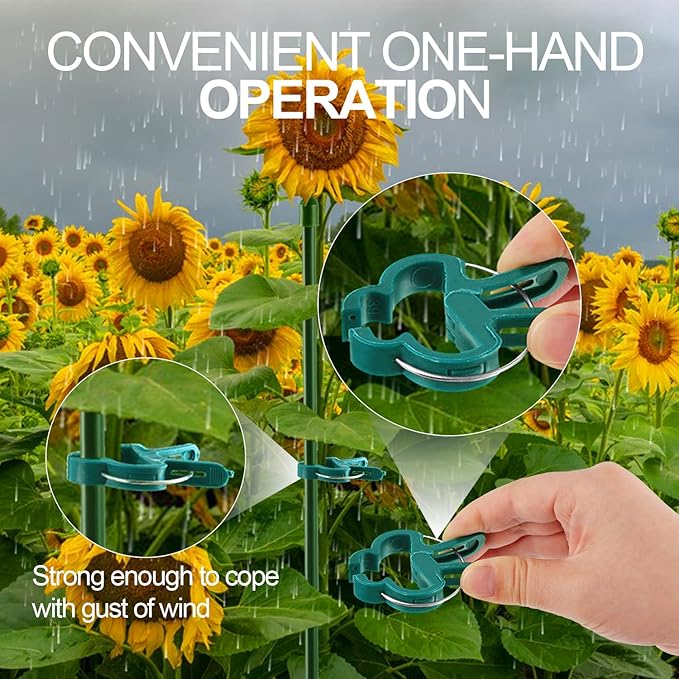 Yinghezu 30 Pcs Large 1-3/4 inch Plant Support Clips,Flower and Vine,Garden Tomato Plant Support Clips for Supporting Stems,Vines Grow Upright Climbing,Tool for Straightening,Tomato Cage,Trellis.