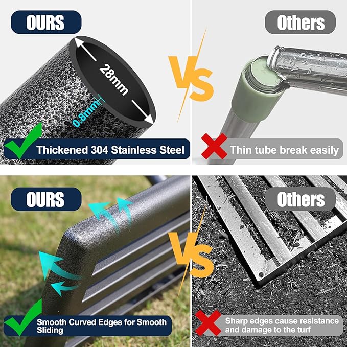 Professional Lawn Leveling Rake 30x10 Heavy Duty - Oversized Leveling Tool with 80" Stainless Steel Handle, Foldable Landscape Grading Rake for Soil Sand Topdressing & Seeding