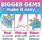 Creativity for Kids Big Gem Diamond Painting Axolotl: Girl Toys and Crafts for Ages 6-8+