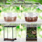 Riare 2LBS Expanded Clay Balls Terrarium Substrate for Reptiles - 100% Organic Lightweight Clay Pebbles Substrate Frogs False Bottom Substrate, Bioactive Terrarium Substrate for Drainage and Moisture