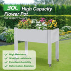Durable Resin Raised Garden Bed with Drainage Holes & Reinforced Corners - Lightweight Flower Boxes Outdoor for Vegetables, Herbs, and Patio Garden Enclosure System (Ashen, 30.04 * 17.72 * 28.9)