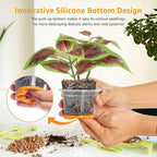 MIXC Thickened Clear Nursery Pots with Silicone Base for Easy Transplant 30 Packs 4 Inch, Transparent Plant Pot Reusable Seedling Pots for Vegetable Propagation, Root Cutting, Seed Starting, Orange