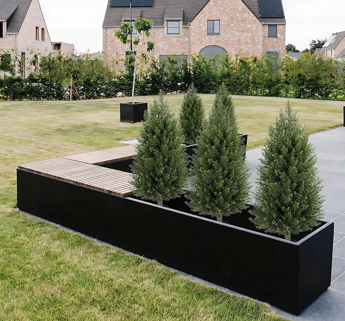 Hollyone Artificial Topiary Cedar Trees 3FT Tall Faux Cedar Cypress Plants Tree Fake Pine Shrubs Plant Potted for Outdoor Indoor Front Porch Home Living Room Decor, Set of 2