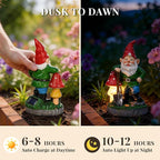 GIGALUMI Solar Garden Gnomes Outdoor 9.8",Solar Gnomes Decorations for Yard,Garden Statues with Solar Lights,Yard Decorations Outdoor,Gnome Garden Decor for Yard,Patio,Lawn and Mom Gifts