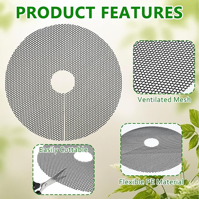 12 Pcs 11.8 Inch Plant Pot Grids, Cuttable Plant Pot Soil Covers Protectors, Used to Prevent Animals or Babies from Digging up the Soil in flowerpots, Suitable for Indoor and Outdoor Plants