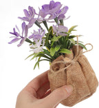 UPKOCH Realistic Faux Phalaenopsis Orchid Potted Plant, Lifelike Artificial Flower with Jute Bag, Home and Office Table Décor for Living Room and Bedroom