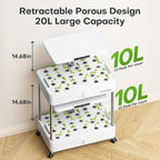 Ahopegarden Hydroponics Growing System Indoor Garden, 44 Pods Plant Herb Garden Germination Kit with LED Grow Light, 20L Double-Layer Large Capacity Hydrophonic Planter Grower for Vegetable Fruit
