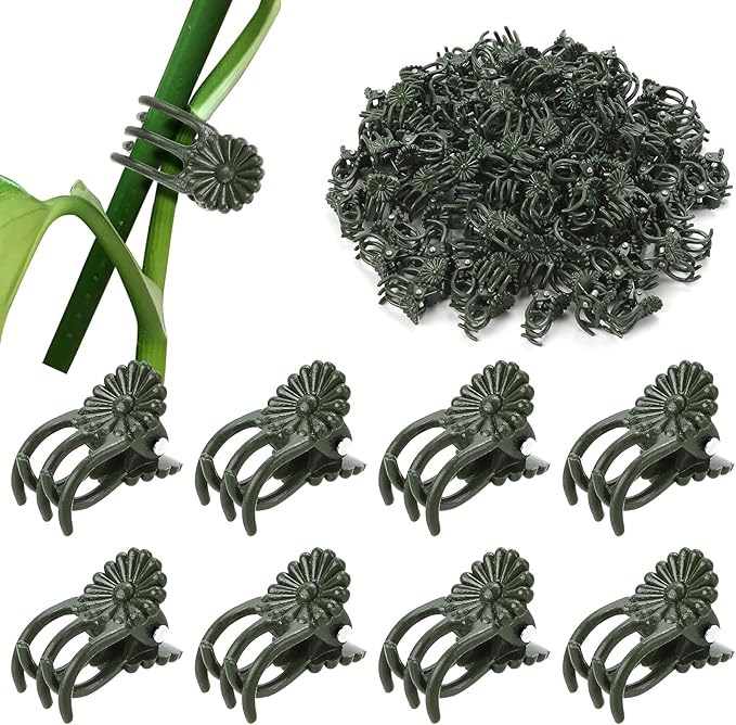 Plant Clips Orchid Clips 100 Pcs Plants Support Clip Flower and Vine Clip Plant Garden Clipss for Climbing Plants Supporting Stems Vines Stalks Grow Straight Upright Indoor Outdoor Orchid Accessories
