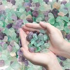 T4U Fluorite Aquarium Gravel Rocks 3 Lbs, Crystals Chip Bulk for Fish Tank, Decorative Pebbles Bulk for Plants, Vase Filler Stones, Natural Quartz Chips Stones for Decoration, Healing Crystal