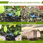 50pcs Drip Irrigation Emitters for 1/4" Drip Tubing Adjustable 360 Degree Fan Shape Water Flow Vortex Drippers for Drip Irrigation with Lock Barbed Irrigation Drip Nozzles for Flower Plants Garden