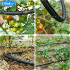 Flat Soaker Hose 75 150 FT for Garden Beds, 150FT 1/2" Linkable Consistent Drip Irrigation Hose Save 80% Water, Leakproof Heavy Duty Double Layer Sprinkler Hose