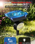 Monocular Solar Spot Lights Outdoor Waterproof, RGB+3CCT Solar Tree Spotlight, Bright Solar Uplights for Halloween Decorations Outdoor, Multicolor Garden Yard Landscape Path Lights [8Pack]