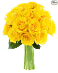 Kabloom - Fields of Gold Yellow Roses (Dozen and a Half) - Without Vase - Fresh Flowers for Birthday, Valentine's & Mother's Day