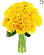 Kabloom - Fields of Gold Yellow Roses (Dozen and a Half) - Without Vase - Fresh Flowers for Birthday, Valentine's & Mother's Day