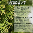GARDENWISE 8-4-8 Acidic Fertilizer for Azaleas, Camellias (Camelia), Hydrangeas, Blueberries, Gardenias, Magnolia Trees, Evergreens, and Rhododendrons - Ideal Iron-Rich Plant Food (3 QUARTS)