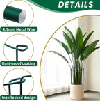 TCBWFY 10 Pack Plant Support Stakes for Peony,10"Widex24"High Heavy Duty 4.5mm Peony Cages and Support,Metal Peony Supports for Outdoor Indoor Plants,Plant Supports for Peony