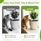 4 Pack 15.7" Cuttable Plant Pot Grids with 16 Stakes, Soil Cover & Cat & Animal Digging Stopper for Indoor Outdoor Garden Plants