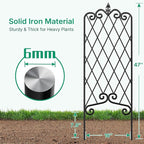 AMAGABELI GARDEN & HOME 4 Pack 47” x 16” Garden Trellis for Climbing Plants Outdoor Metal Garden Fencing Decorative Plant Trellis Vegetables and Rose Trellis for Ivy Cucumbers Black